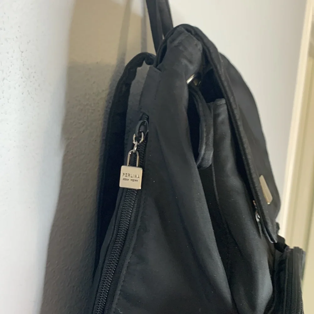Vintage Perlina nylon black mini backpack